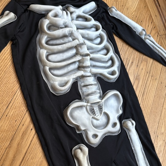 Rubie’s Glow in the Dark Skeleton Halloween Costume Jumpsuit with Gloves Size L - Picture 2 of 12